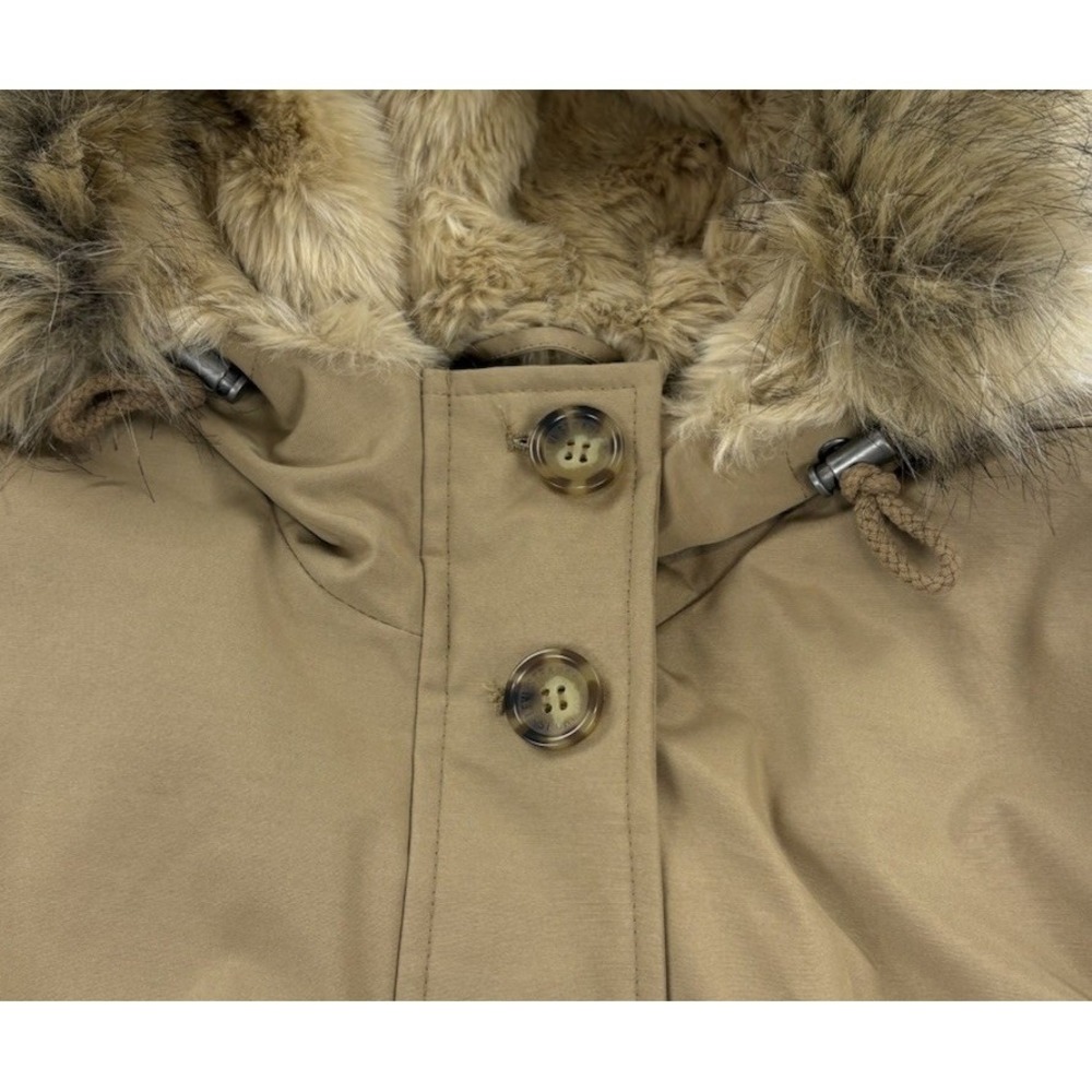 NWT Levis Lined Hooded Tan Quilted Parka Jacket Women's Small - Picture 11 of 16